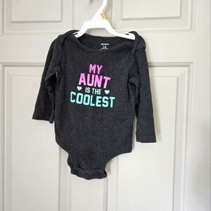 5/$10 Carter's long sleeve onesie size 12 m